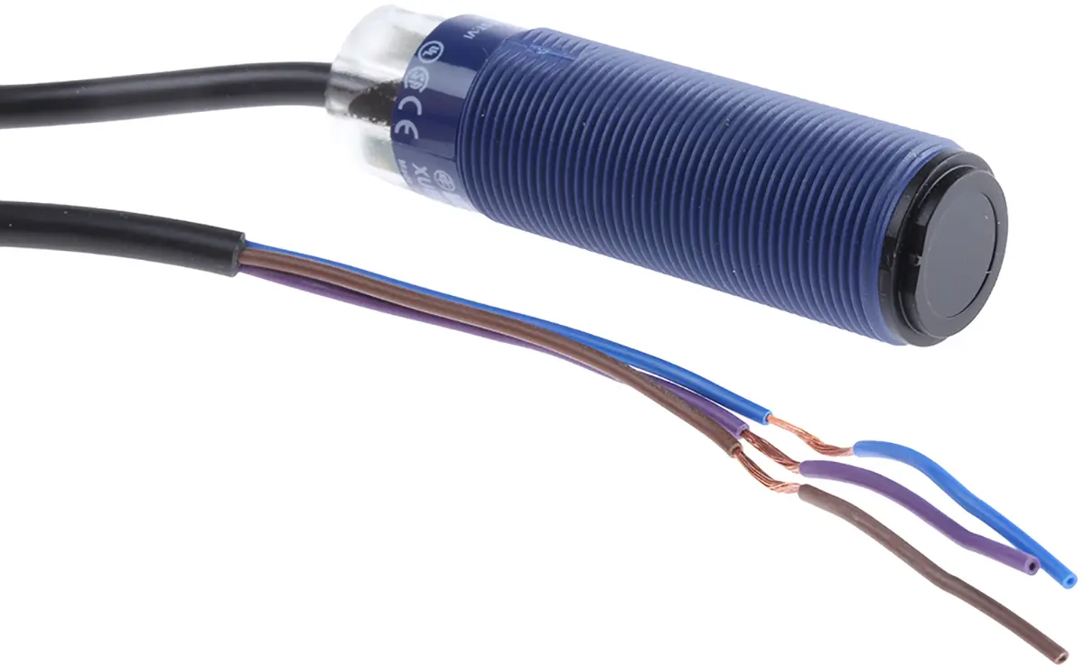 Produktfoto 1 von Telemecanique zylindrisch Optischer Sensor, Durchgangsstrahl, Bereich 15 m, Anschlusskabel