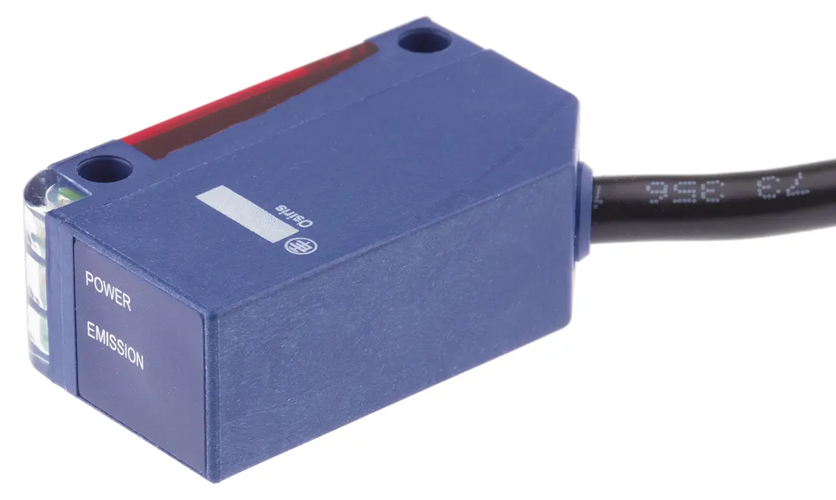 Produktfoto 1 von Telemecanique Kubisch Optischer Sensor, Durchgangsstrahl, Bereich 10 m, Relais Ausgang, Anschlusskabel
