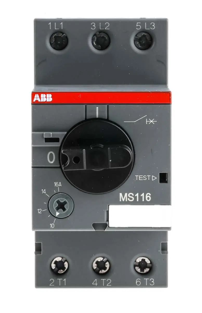 Produktfoto 1 von ABB MS116 Motorschutzschalter, 16 A 90mm x 45mm