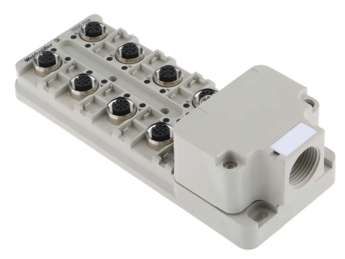 Produktfoto 1 von Weidmuller SAI Sensor-Box 8 Anschlüsse 5 Auslässe M12
