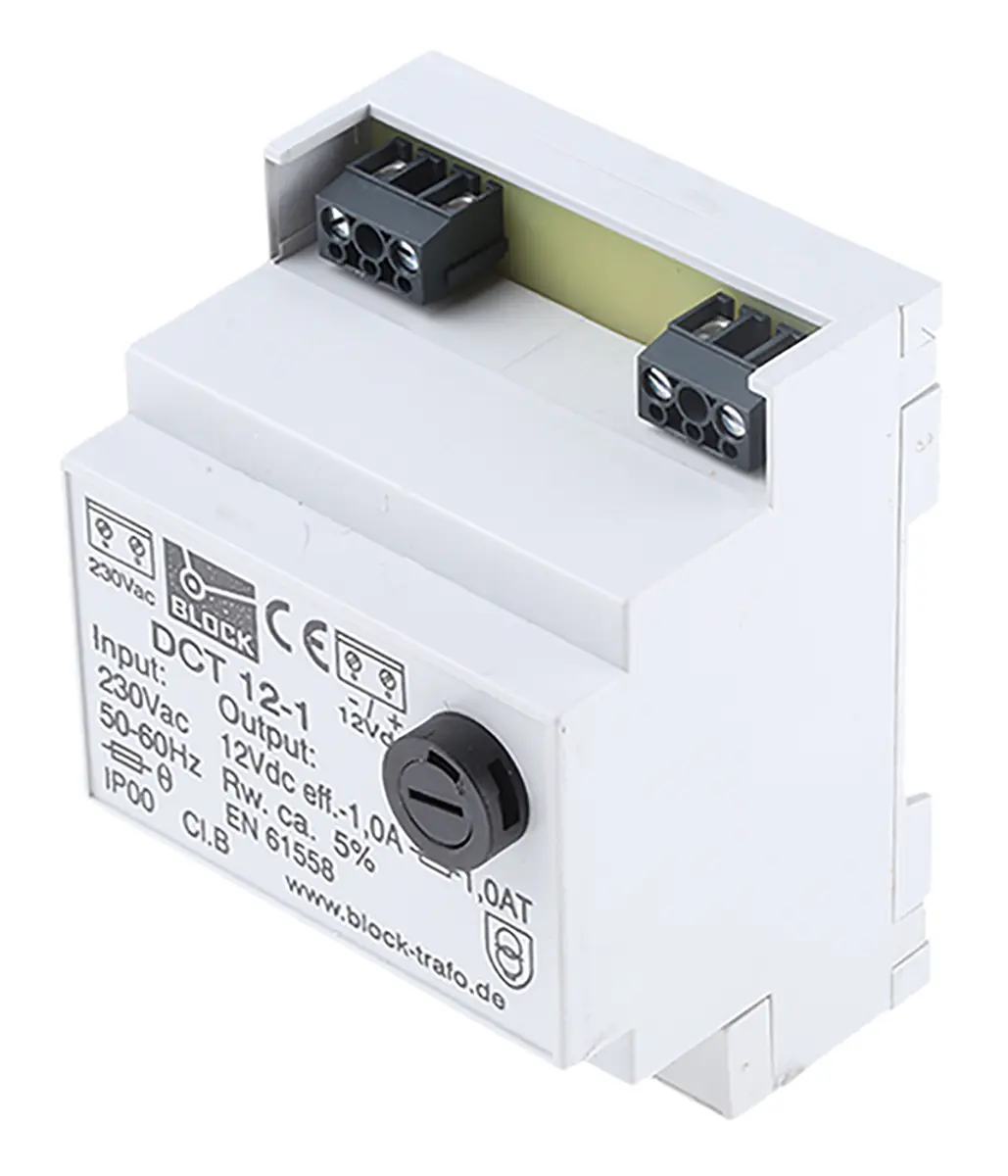 Produktfoto 1 von Block DCT DIN-Schienen Netzteil Linear 12V dc / 1A 12W 230V ac