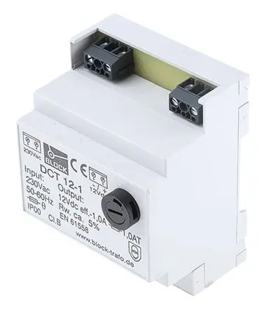 Produktfoto 1 von Block DCT DIN-Schienen Netzteil Harzgekapselter Transformator 230V ac AC / 1.00 A 12V dc DC 12.00 W