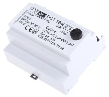 Produktfoto 1 von Block DCT DIN-Schienen Netzteil Harzgekapselter Transformator 230V ac AC / 2.00 A 12V dc DC 24 W
