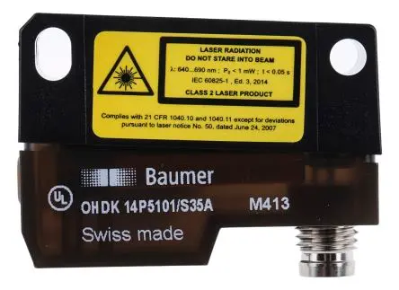 Baumer OHDK Kubisch Optischer Sensor, Diffus, PnP Ausgang, 4-polig M8