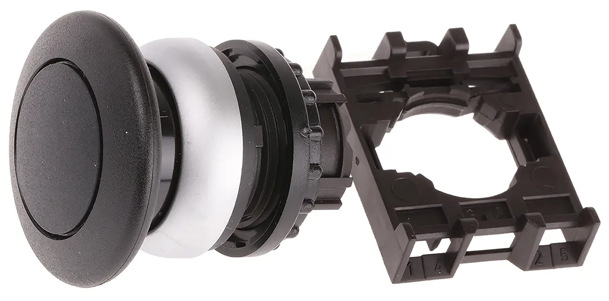 Produktfoto 1 von Eaton RMQ Titan M22 Drucktastenkopf Ø 22 mm, Schwarz Tastend Rund Pilzkopf Kunststoff, IP69