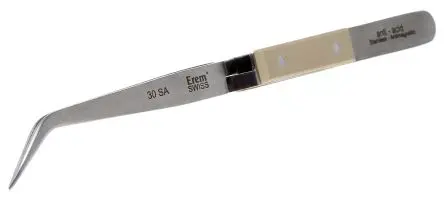 Produktfoto 1 von Weller Erem Edelstahl Pinzette, 150mm, Spitze Spitz, Gebogen, Geknickt Antimagnetisch 1-teilig