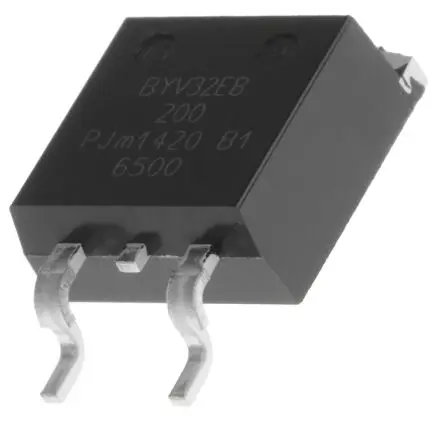 Produktfoto 1 von WeEn Semiconductors Co., Ltd BYV32EB-200 Oberfläche Diode Wechselnd Gemeinsame Kathode, 200 V / 20 A, 3-Pin TO-263