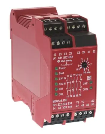 Produktfoto 1 von Allen Bradley 440R / MSR138.1DP Sicherheitsrelais 115V ac, 2 Sicherheitskontakte, 1 Hilfsschalter RoHS SIL IEC 61508