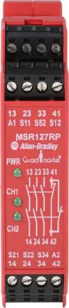 Produktfoto 1 von Allen Bradley Sicherheitsrelais 24V ac/dc, 3 Sicherheitskontakte, 1 Hilfsschalter, Überwacht RoHS SIL IEC 61508