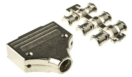 Produktfoto 1 von MH Connectors MHDM D-Sub-Gehäuse Gerade, 25-polig, D: D-Sub-Gehäuse Zugentlastung, Silber, Größe B, aus Zink