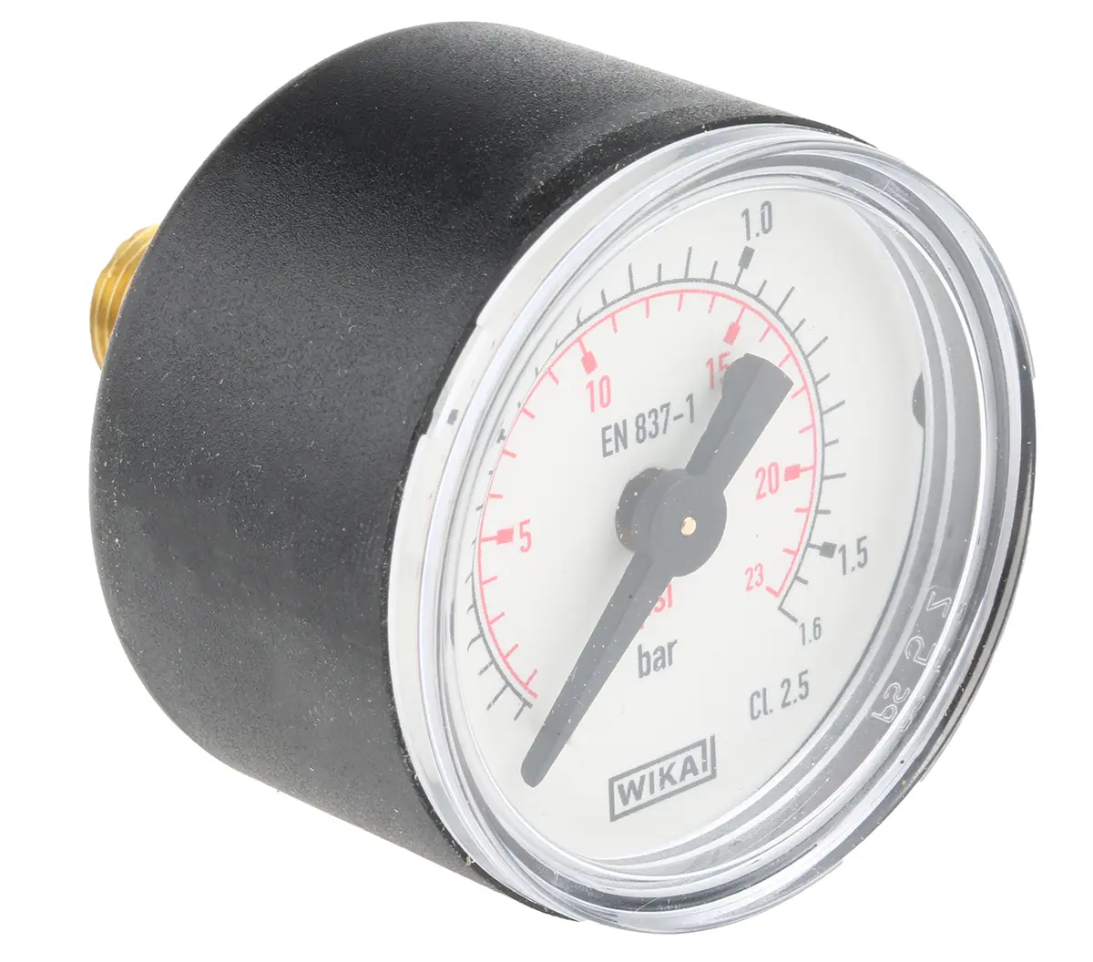 Produktfoto 1 von WIKA Druckmessgerät Analog 0bar ±1.6%, Ø 40mm Kunststoff Gehäuse, ISO-kalibriert