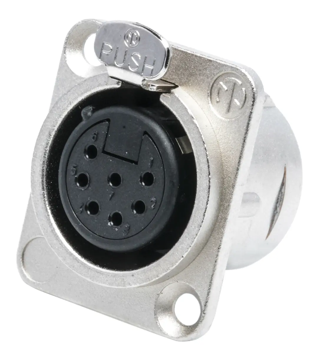 Produktfoto 1 von Neutrik Gerade 7-polig Panel Buchse Silber auf Nickel Natur XLR-Steckverbinder, 50 V