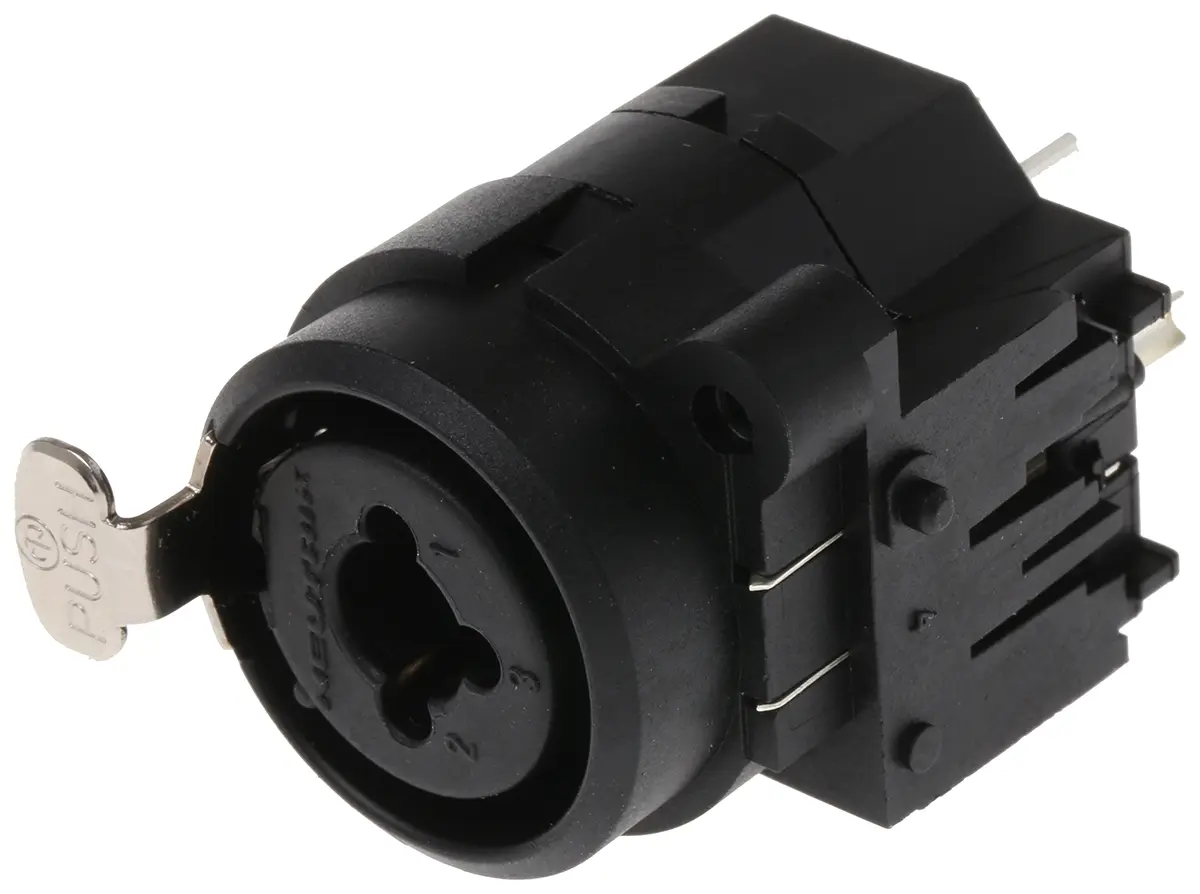 Neutrik Gerade 3-polig Fahrgestell Buchse Gold über Nickel Schwarz XLR-Steckverbinder, 50 V