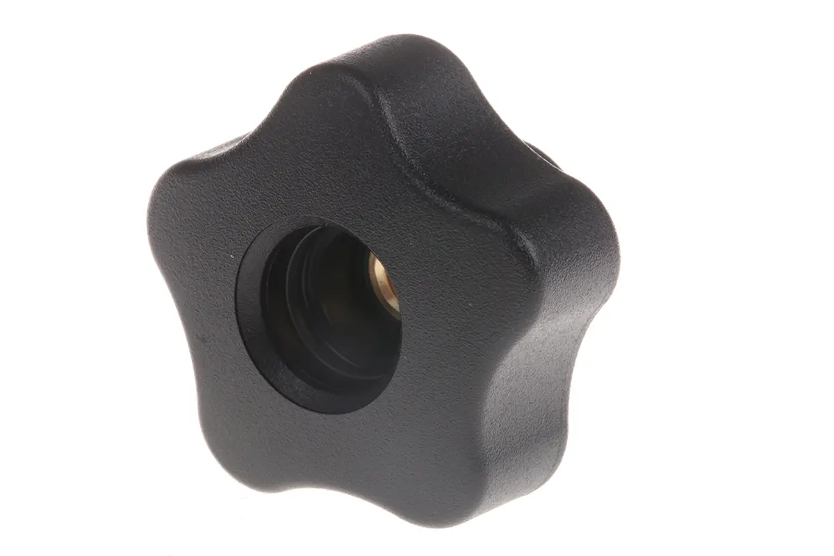 Produktfoto 1 von Elesa Feststellschraube Schwarz M6 Polypropylen x 12 mm Drehknopf, mit Gewindebohrung Ø 32 mm