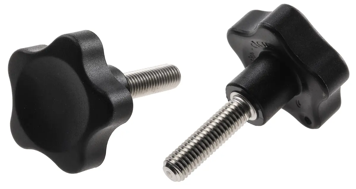 Produktfoto 1 von Elesa Feststellschraube Schwarz, Matt Glasfaserverstärktes Technopolymer auf Polyamidbasis (PA) x 6 mm Fünf Lappen, mit