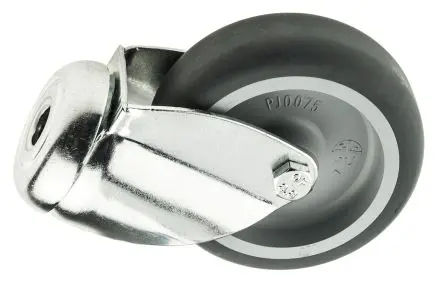 Produktfoto 1 von Tente Drehbar Rolle, Rad ø 75 mm, 75 kg, Ges H. 100 mm, Rad B. 25 mm, Gummi