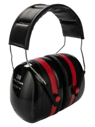 Produktfoto 1 von 3M PELTOR Optime III Kopfband Gehörschutz, 34 dB, EN 352:2020 Schwarz, Rot