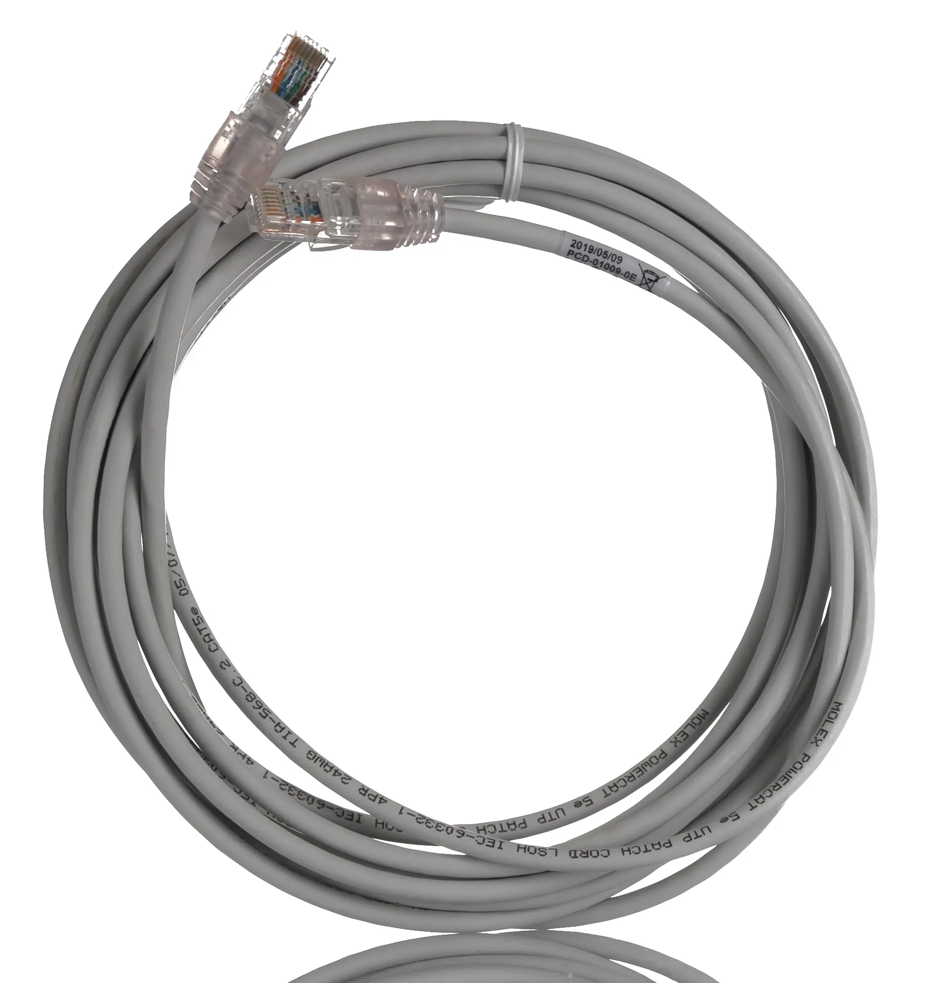Produktfoto 1 von Molex Premise Networks PowerCat 5e U/UTP Cat5e Ethernet-Kabel, 5 m, Grau, A Gerade Stecker, B Gerade Stecker