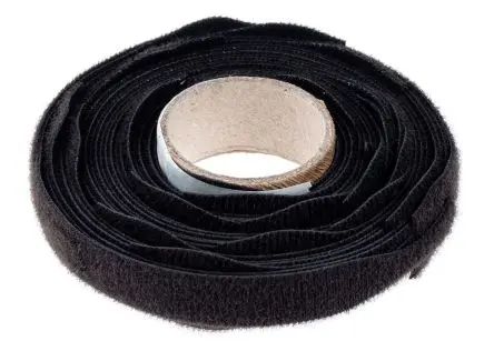 Produktfoto 1 von RS PRO Klettband, 20mm x 200 mm, Schwarz