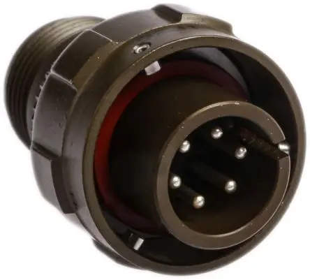 Produktfoto 1 von Amphenol Limited, 97B Messing MIL-Spec Rundsteckverbinder Gerade, 6-polig, 200V ac, Kabel, Gehäuse 14S Stecker,