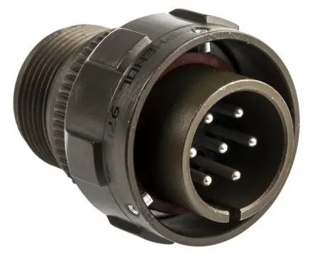 Produktfoto 1 von Amphenol Limited, 97B Messing MIL-Spec Rundsteckverbinder Gerade, 7-polig, 500V ac, Kabel, Gehäuse 16S Stecker,