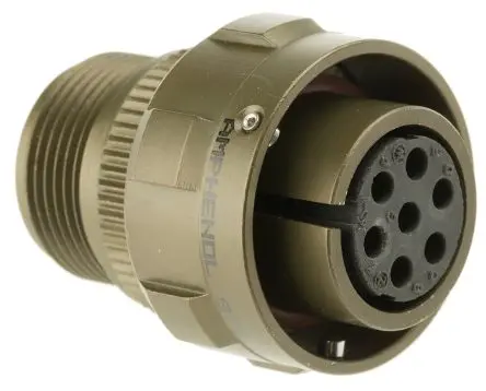 Produktfoto 1 von Amphenol Limited, 97B Messing MIL-Spec Rundsteckverbinder Gerade, 7-polig, 500V ac, Kabel, Gehäuse 16S Stecker,