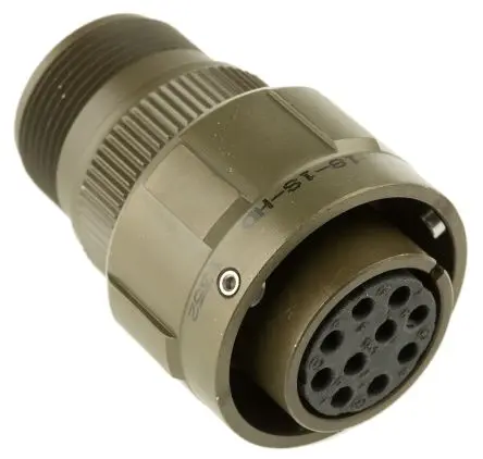 Produktfoto 1 von Amphenol Limited, 97B Messing MIL-Spec Rundsteckverbinder Gerade, 10-polig, 500V ac, Kabel, Gehäuse 18 Stecker,