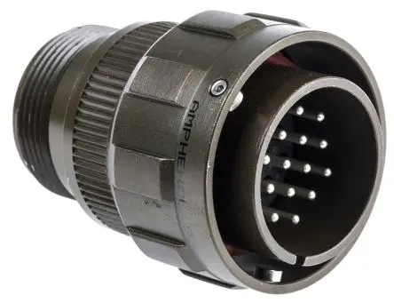 Produktfoto 1 von Amphenol Limited, 97B Messing MIL-Spec Rundsteckverbinder Gerade, 19-polig, 500V ac, Kabel, Gehäuse 22 Stecker,