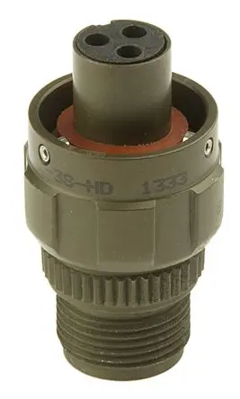 Produktfoto 1 von Amphenol Limited, 97B Messing MIL-Spec Rundsteckverbinder Gerade, 3-polig, 500V ac, Kabel, Gehäuse 10SL Stecker,