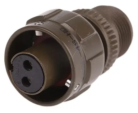 Produktfoto 1 von Amphenol Limited, 97B Messing MIL-Spec Rundsteckverbinder Gerade, 2-polig, 500V ac, Kabel, Gehäuse 10SL Stecker,