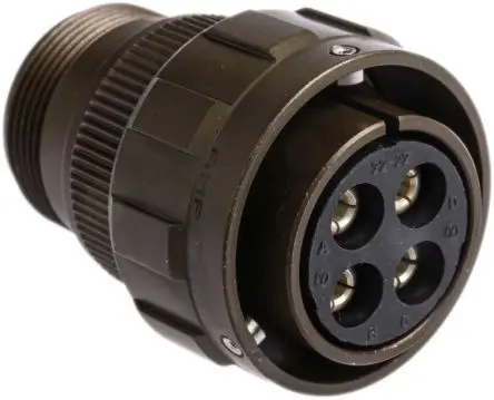 Produktfoto 1 von Amphenol Limited, 97B Messing MIL-Spec Rundsteckverbinder Gerade, 4-polig, 500V ac, Kabel, Gehäuse 22 Stecker,