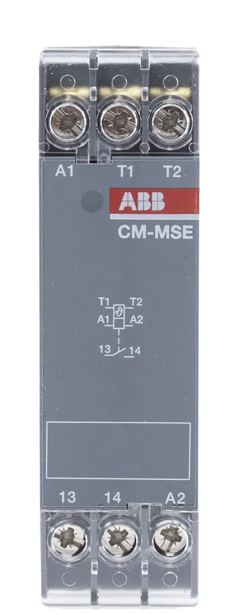 Produktfoto 1 von ABB CM-MSE Überwachungsrelais 1-phasig, 1-poliger Schließer 4A 2A DIN-Schienen