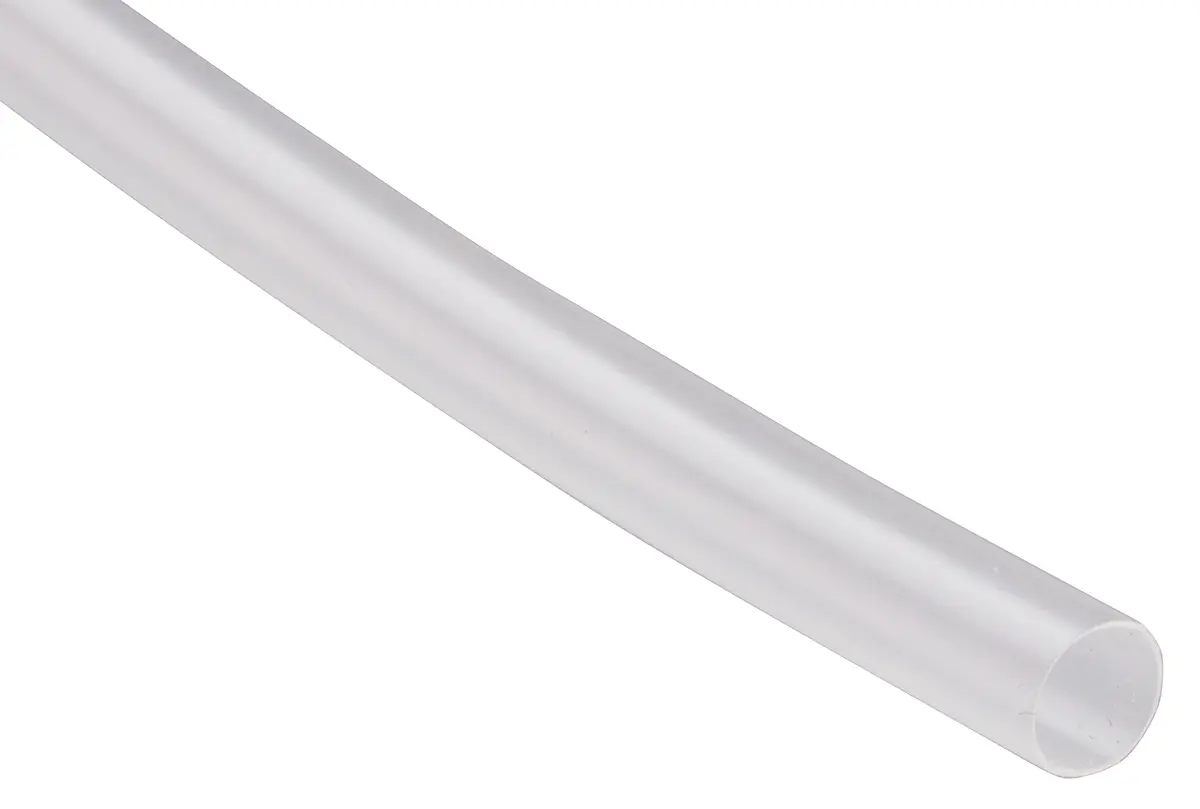 Produktfoto 1 von RS PRO Wärmeschrumpfschlauch, Polyolefin Klar, Ø 4.8 mm Schrumpfrate 2:1, Länge 300mm