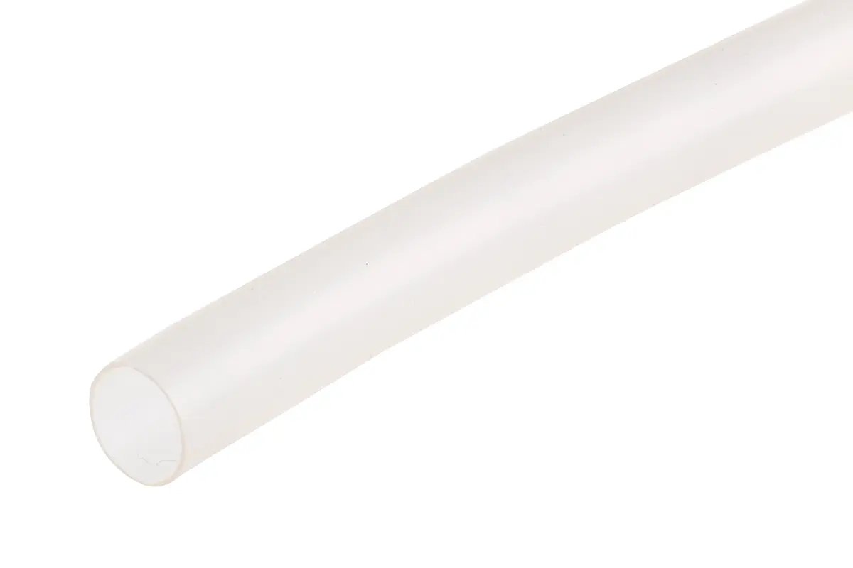 Produktfoto 1 von RS PRO Wärmeschrumpfschlauch, Polyolefin Klar, Ø 6.4 mm Schrumpfrate 2:1, Länge 300mm