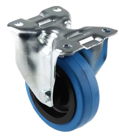 Produktfoto 1 von Tente Feststehend Rolle, Rad ø 100 mm, 150 kg, Ges H. 128 mm, Rad B. 34 mm, Gummi
