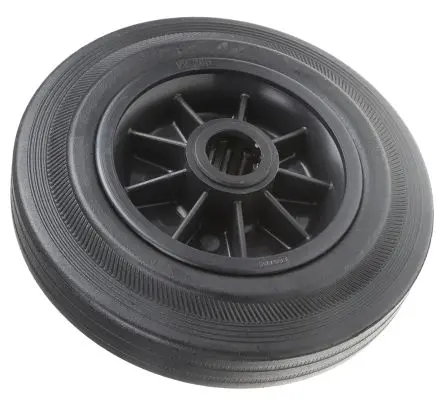 Produktfoto 1 von Tente Rollwagenrolle Schwarz, Mat. Gummi, 205 kg Ø 200 mm, B. 50 mm