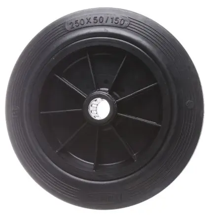 Produktfoto 1 von Tente Rollwagenrolle Schwarz, Mat. Gummi, 250 kg Ø 250 mm, B. 50 mm
