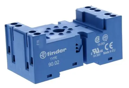 Produktfoto 1 von Finder Relaissockel zur Verwendung mit 60,12 90, 8 -Kontakt, DIN-Hutschiene, 250V ac