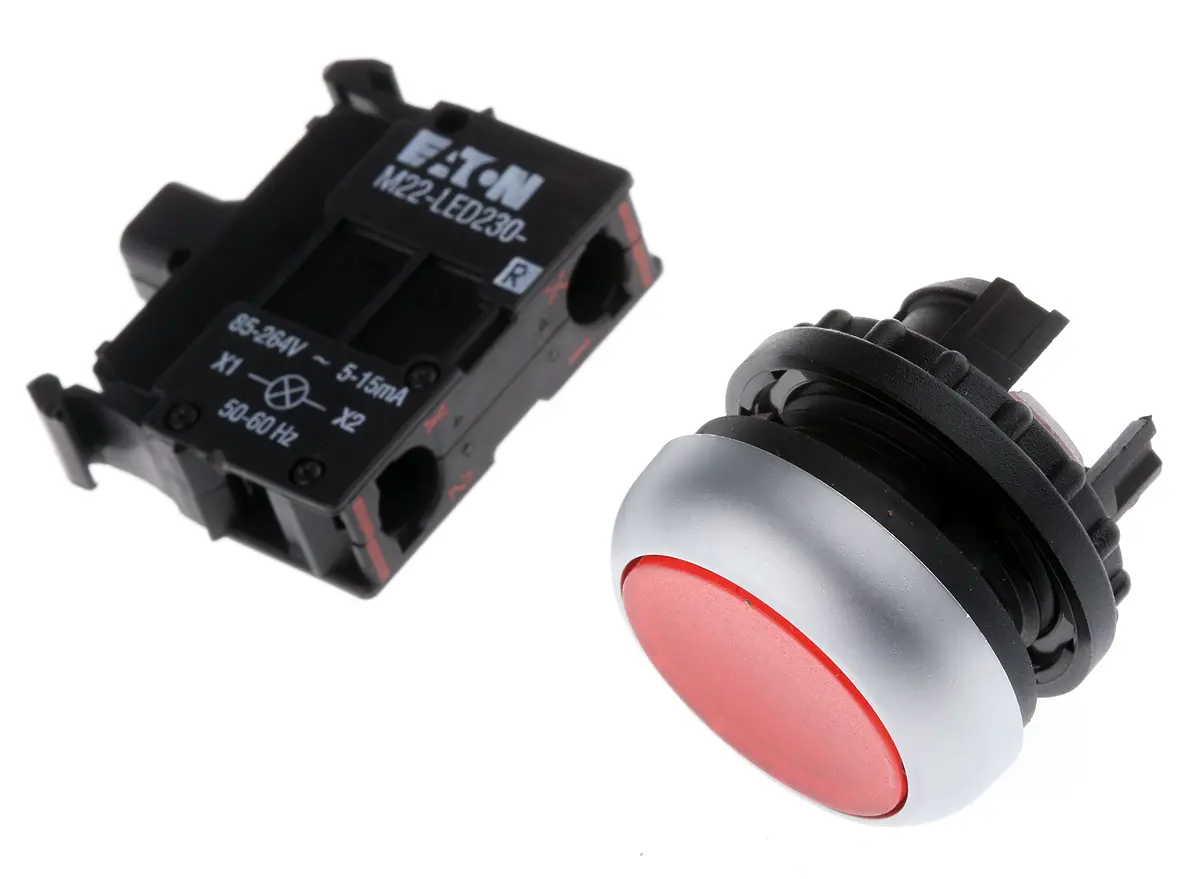 Produktfoto 1 von Eaton RMQ Titan M22 Drucktastenkopf Ø 22 mm, Rot Tastend Rund Rund Kunststoff, IP69