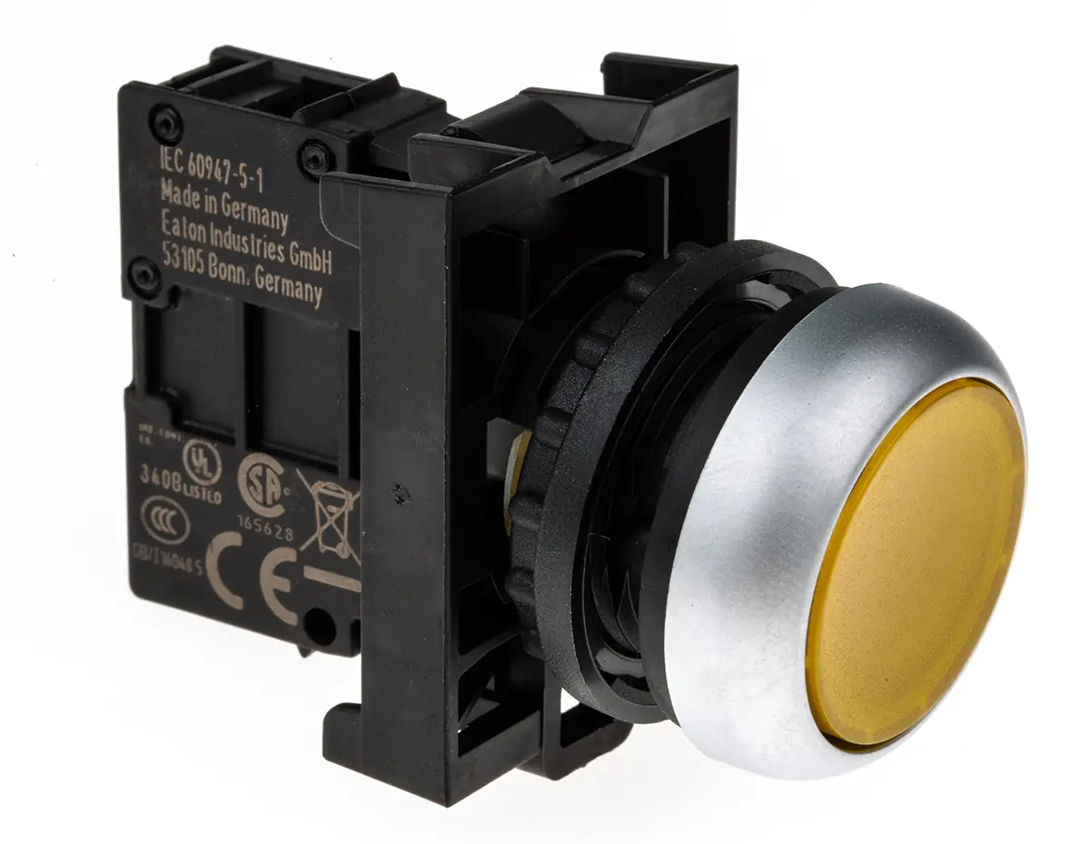 Produktfoto 1 von Eaton RMQ Titan M22 Drucktastenkopf Ø 22 mm, Gelb Tastend Rund Rund Kunststoff, IP69