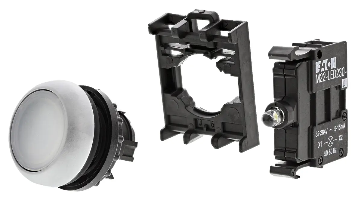 Produktfoto 1 von Eaton RMQ Titan M22 Drucktastenkopf Ø 22 mm, Weiß Tastend Rund Rund Kunststoff, IP69