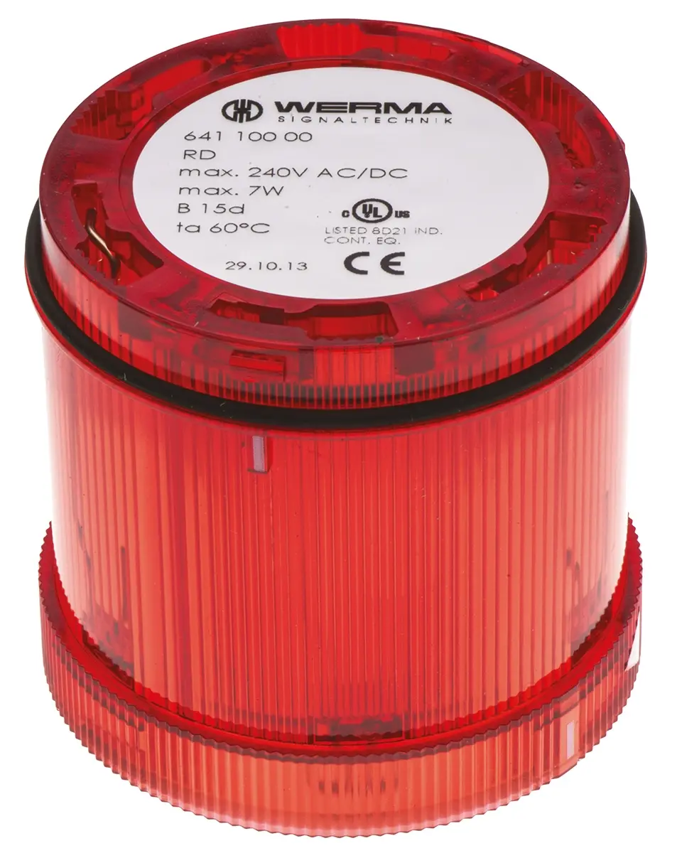 Produktfoto 1 von Werma KombiSIGN 71 641 Glühlampe Signalleuchte Dauer-Licht Rot, 12 → 230 V ac/dc, 70mm x 65mm