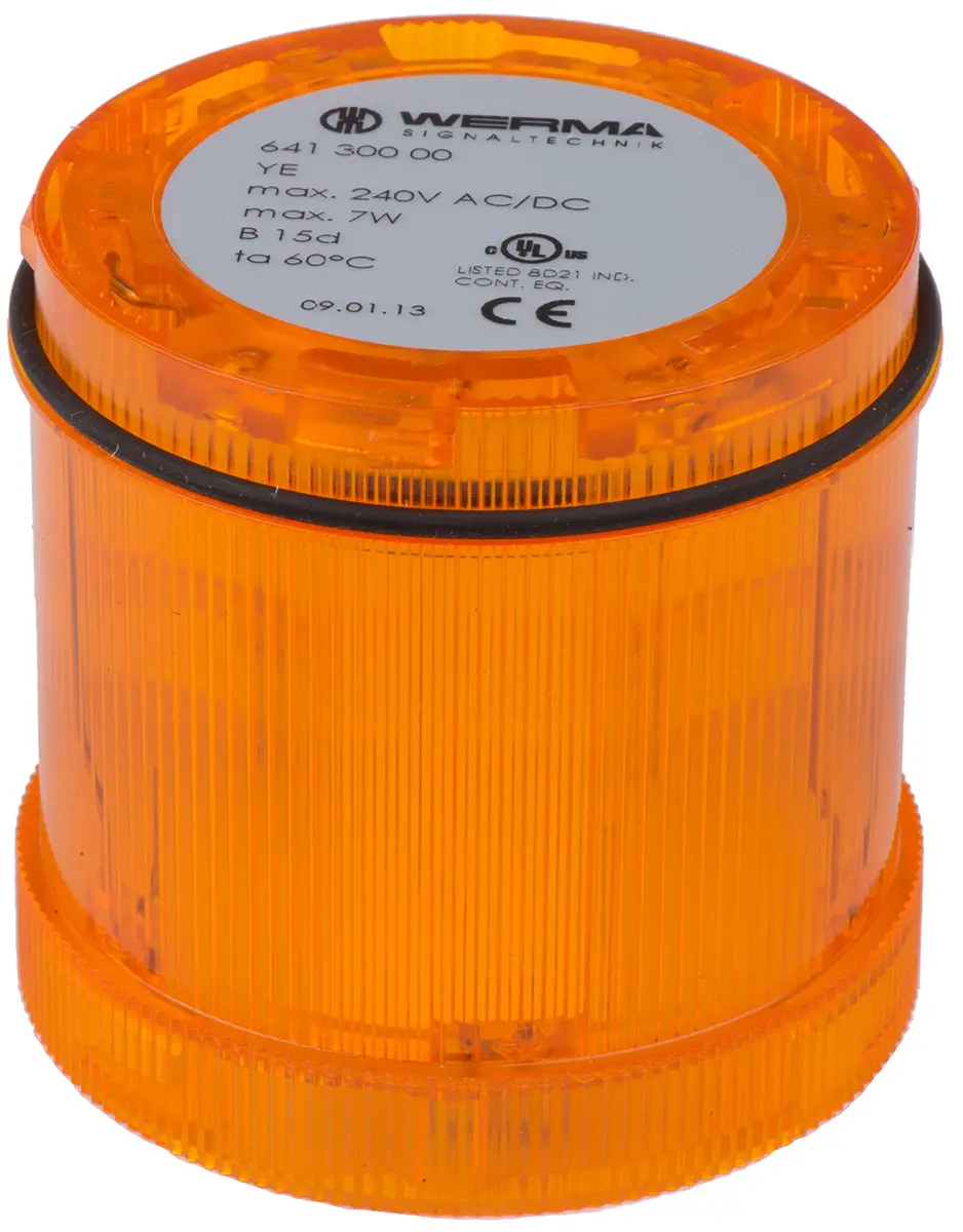 Produktfoto 1 von Werma KombiSIGN 71 641 Glühlampe Signalleuchte Dauer-Licht Gelb, 12 → 230 V ac/dc, 70mm x 65mm
