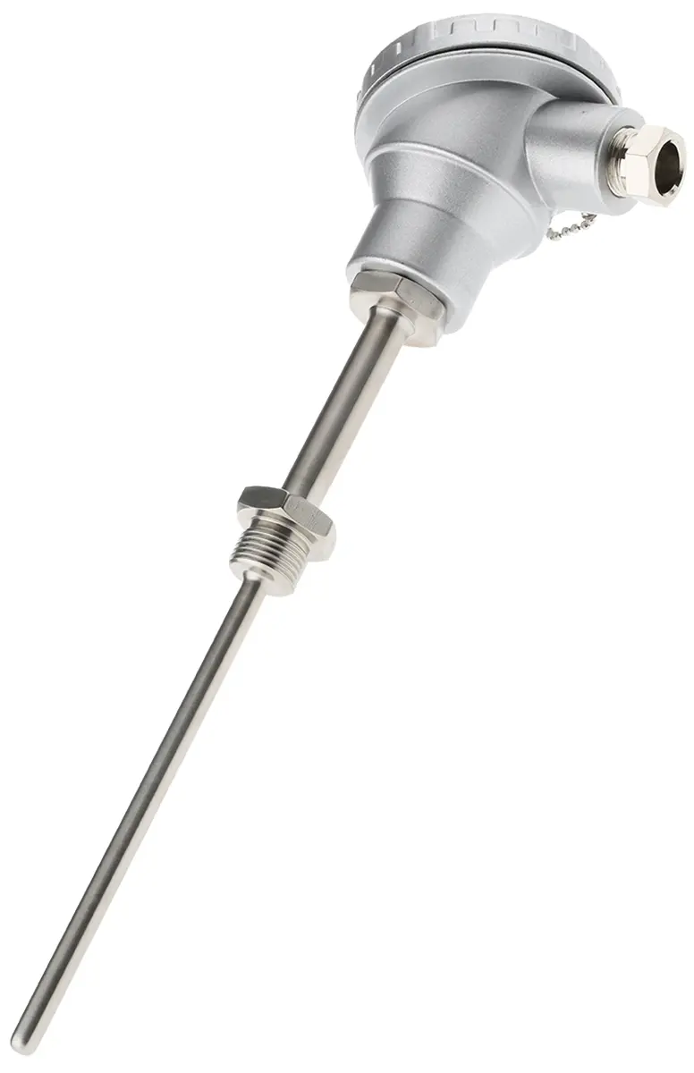 Produktfoto 1 von RS PRO PT100 G1/2 Widerstandsthermometer Edelstahl Ø 8mm x 150mm, -50°C → +450°C