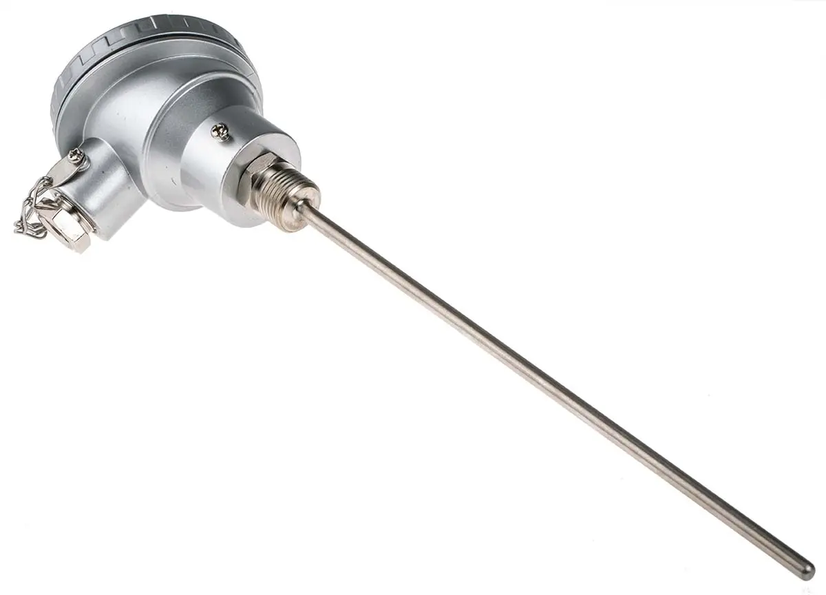 Produktfoto 1 von RS PRO PT100 G1/2 Widerstandsthermometer Edelstahl Ø 6mm x 250mm, -50°C → +450°C