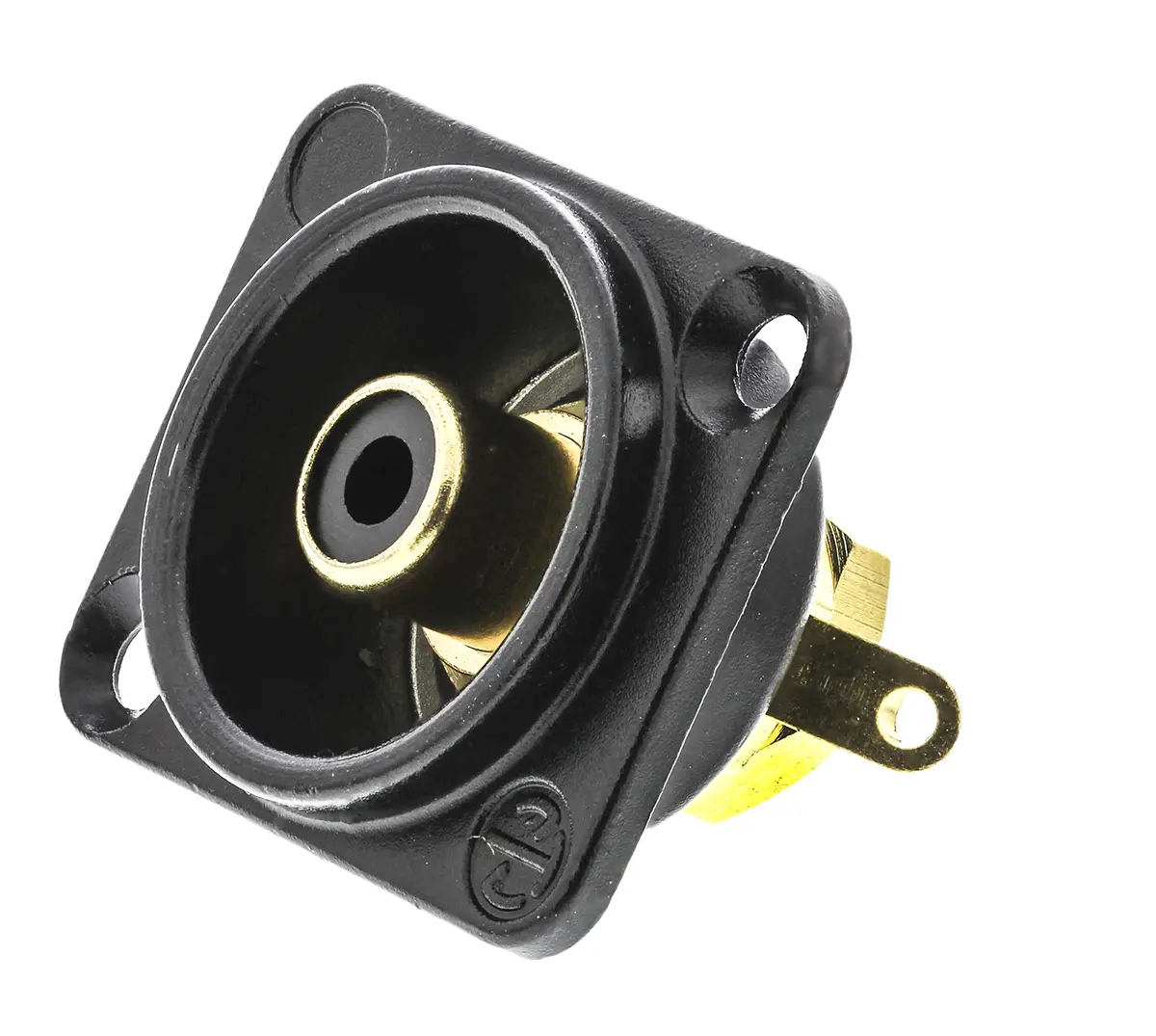 Produktfoto 1 von Neutrik Gerade Schwarz Cinchbuchsen, Gold über Nickel, 50 V ac, Panel 16A