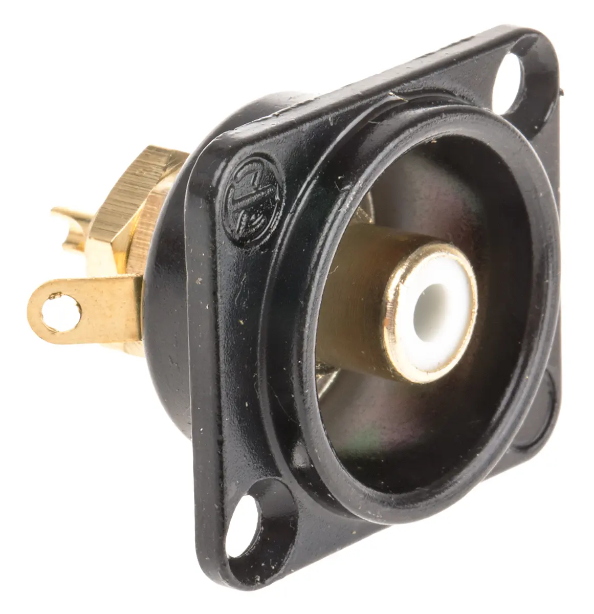 Produktfoto 1 von Neutrik Gerade Schwarz Cinchbuchsen, Gold über Nickel, 50 V ac, Panel 16A