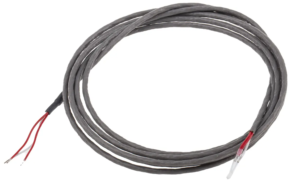 Produktfoto 1 von RS PRO Pt100 Widerstandsthermometer Teflon-Polytetrafluoroethylen Ø 2 mm 3 x 10 mm Classe B, 0 °C → 250 °C, 2 m Leitung