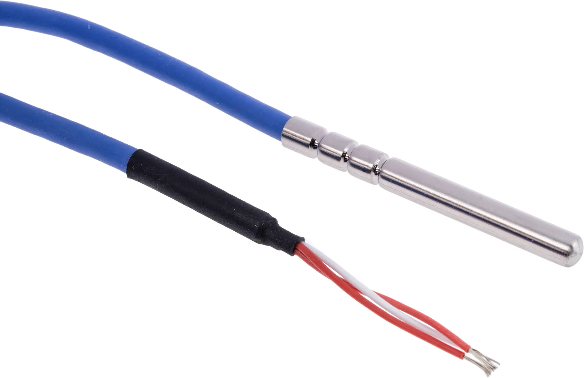 Produktfoto 1 von RS PRO Pt100 Widerstandsthermometer Edelstahl Ø 6 mm 3 x 60 mm Classe A, -20 °C → 200 °C, 2.5 m Leitung