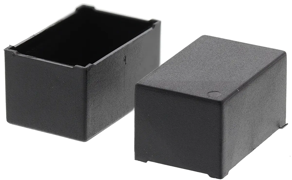 Produktfoto 1 von CAMDENBOSS ABS Vergussmassenbox Deckel, Schwarz, 22 mm 9 mm, 14 mm, Wandstärke 0.5 mm, IP30, IP40, -20 °C min., 94 °C
